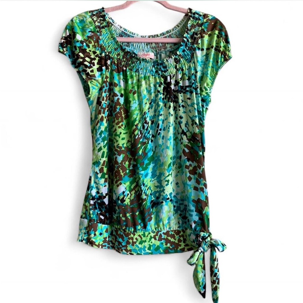 Y2K Candie's Green and Blue Top! Size Medium!